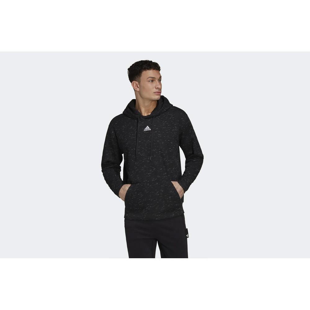 Pulóver adidas Essentials Melange French Terry Hoodie HE1787 - fekete