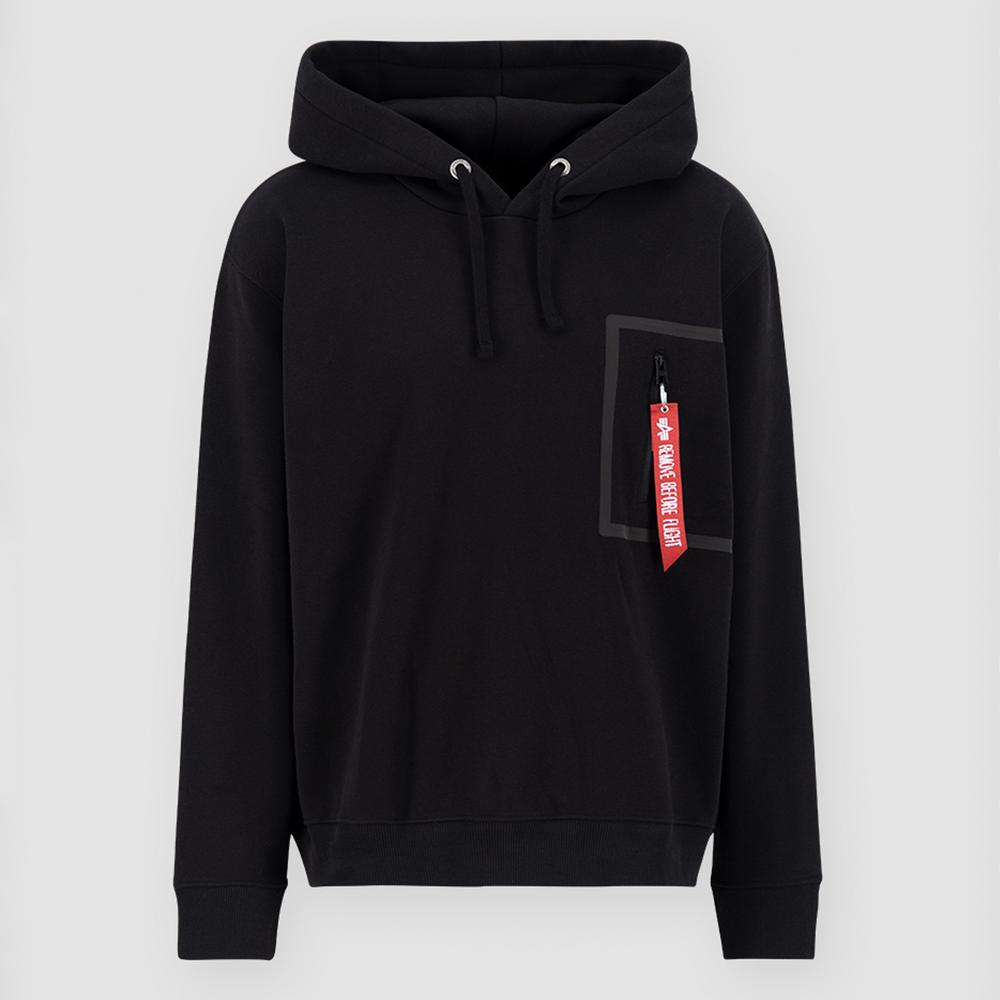 Pulóver Alpha Industries Taped Pocket Hoody 13833203 - fekete
