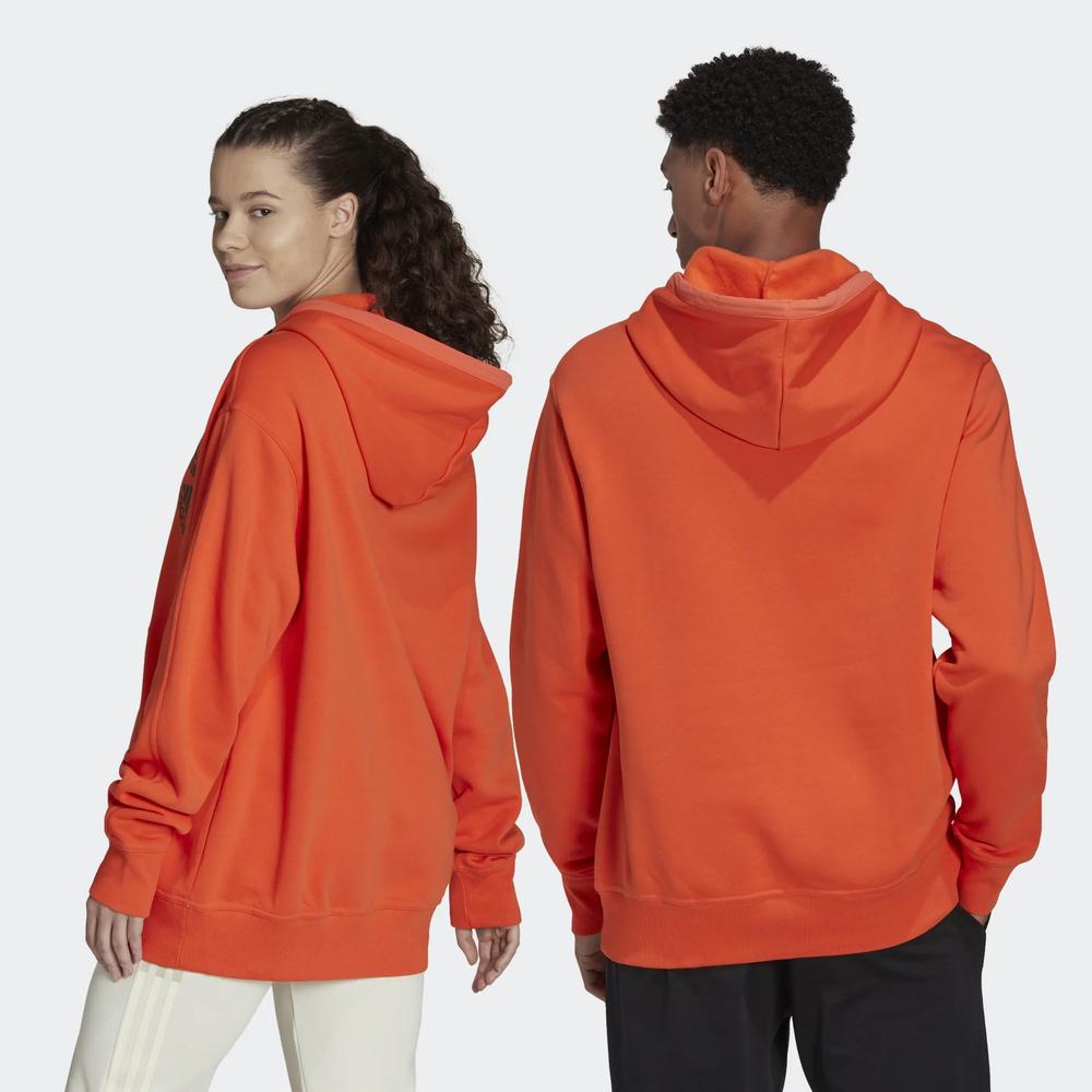 Pulóver adidas Essentials BrandLove Fleece Hoodie HL9385 - narancs