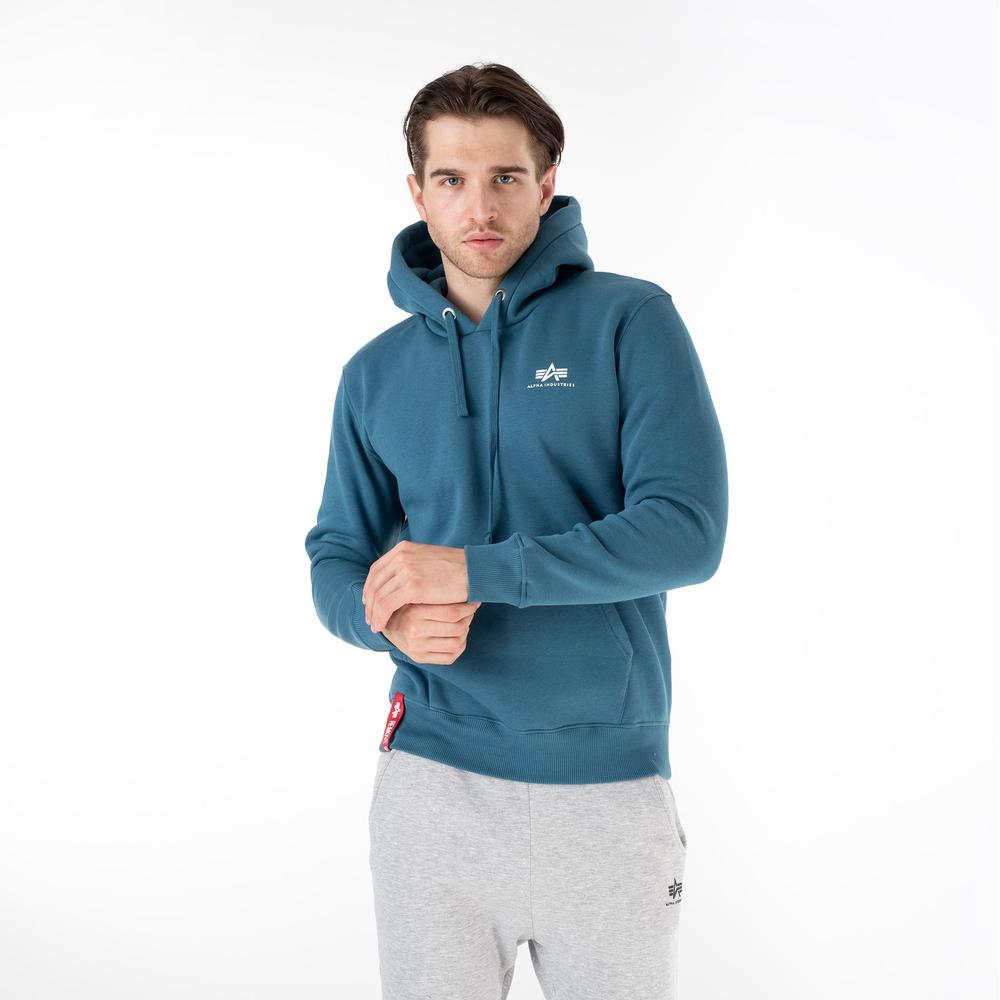 Pulóver Alpha Industries Basic Hoody Small Logo 196318678 - kék