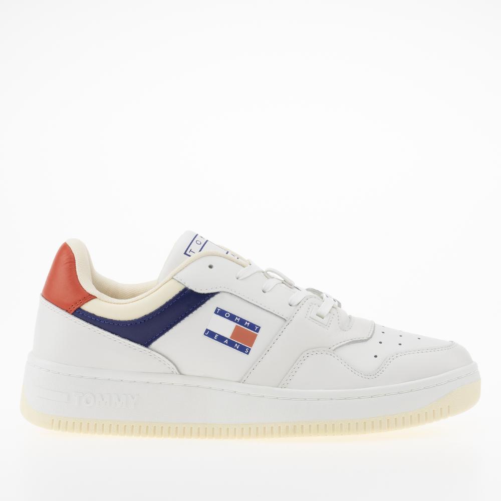 Cipő Tommy Jeans Premium Leather Basketball EM0EM01216-0GY - fehér