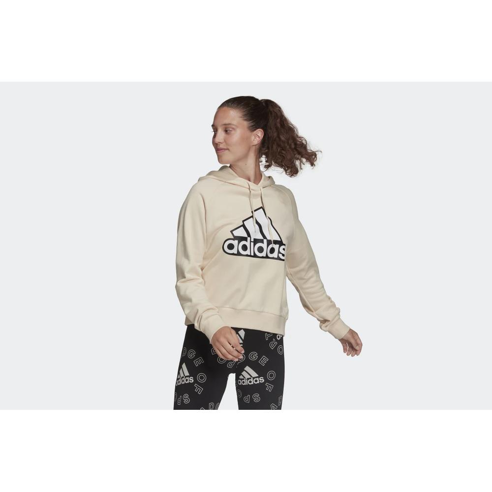 Pulóver adidas Essentials Outlined Logo Hoodie HC9179 - bézs