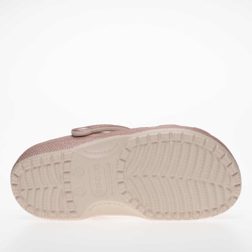 Flip Flop Crocs Classic Glitter Clog K 206993-6WV - rózsaszín