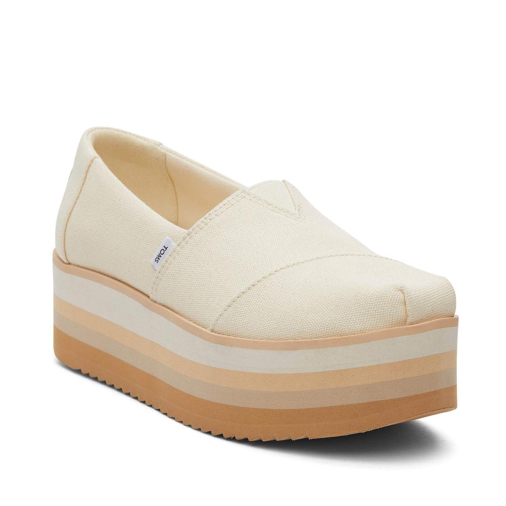 Cipő Toms Alpargata Platform Espadrille 10019681 - bézs