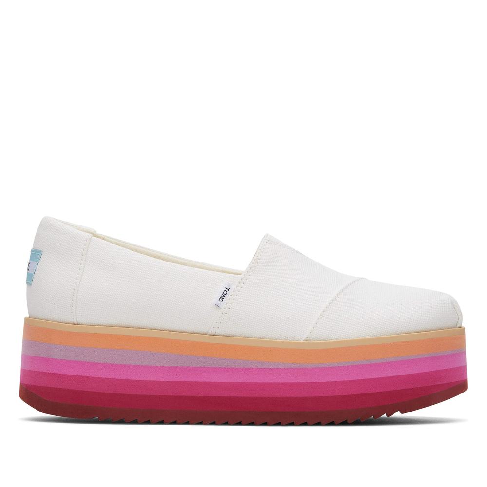 Cipő Toms Alpargata Platform Espadrille 10019692 - fehér