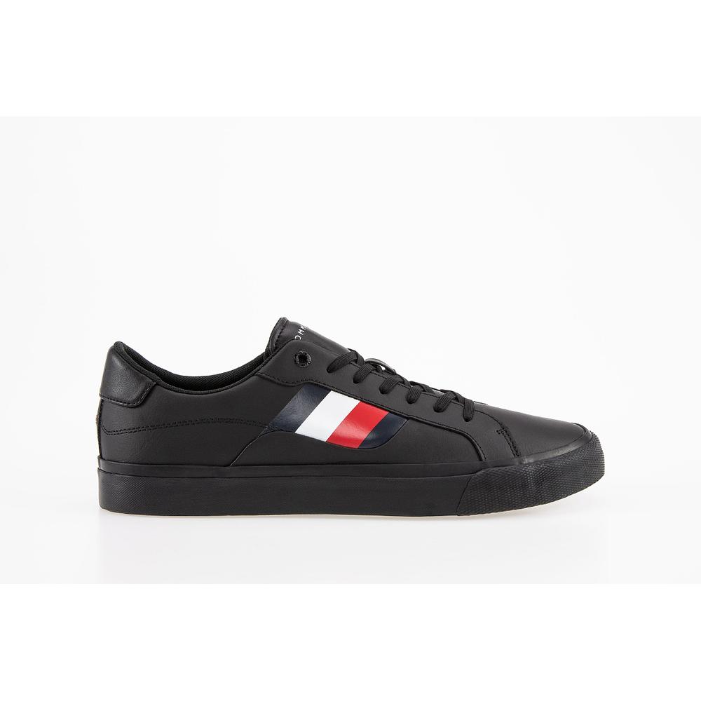 Cipő Tommy Hilfiger Signature Detailing Leather Trainers FM0FM04140-BDS - fekete