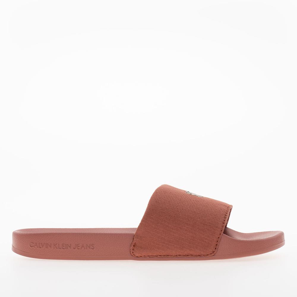 Flip Flop Calvin Klein Slide Monogram Hardware YW0YW01713-GAM - narancs