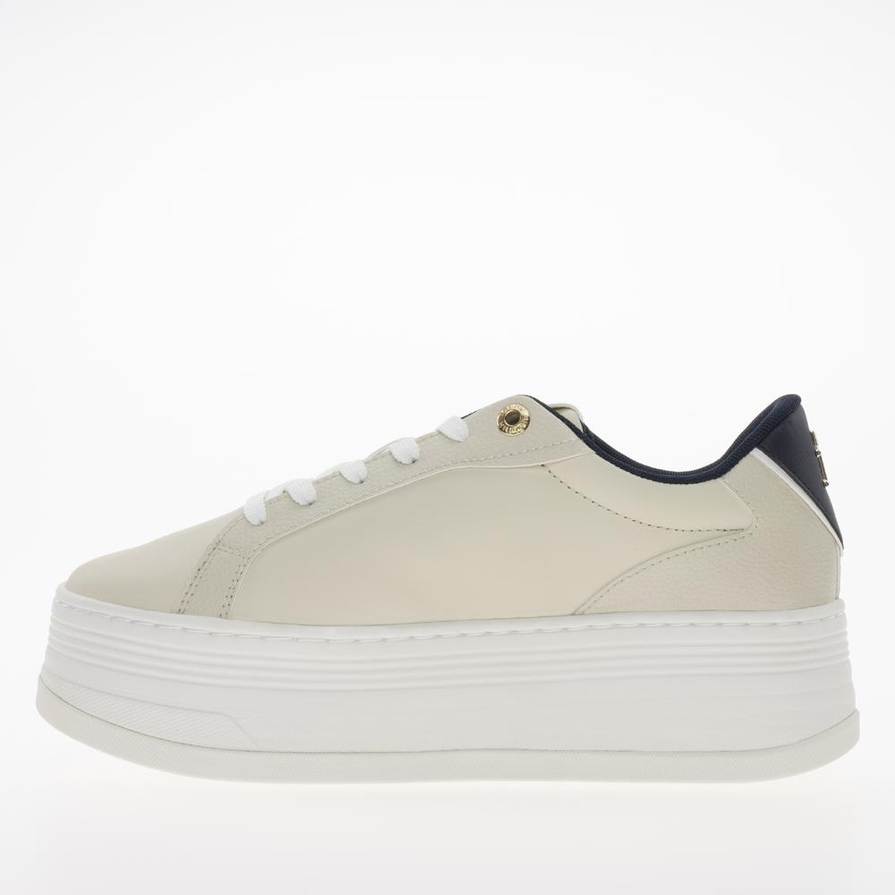 Cipő Tommy Jeans Platform Sneaker Triangle FW0FW08115-ACG - bézs