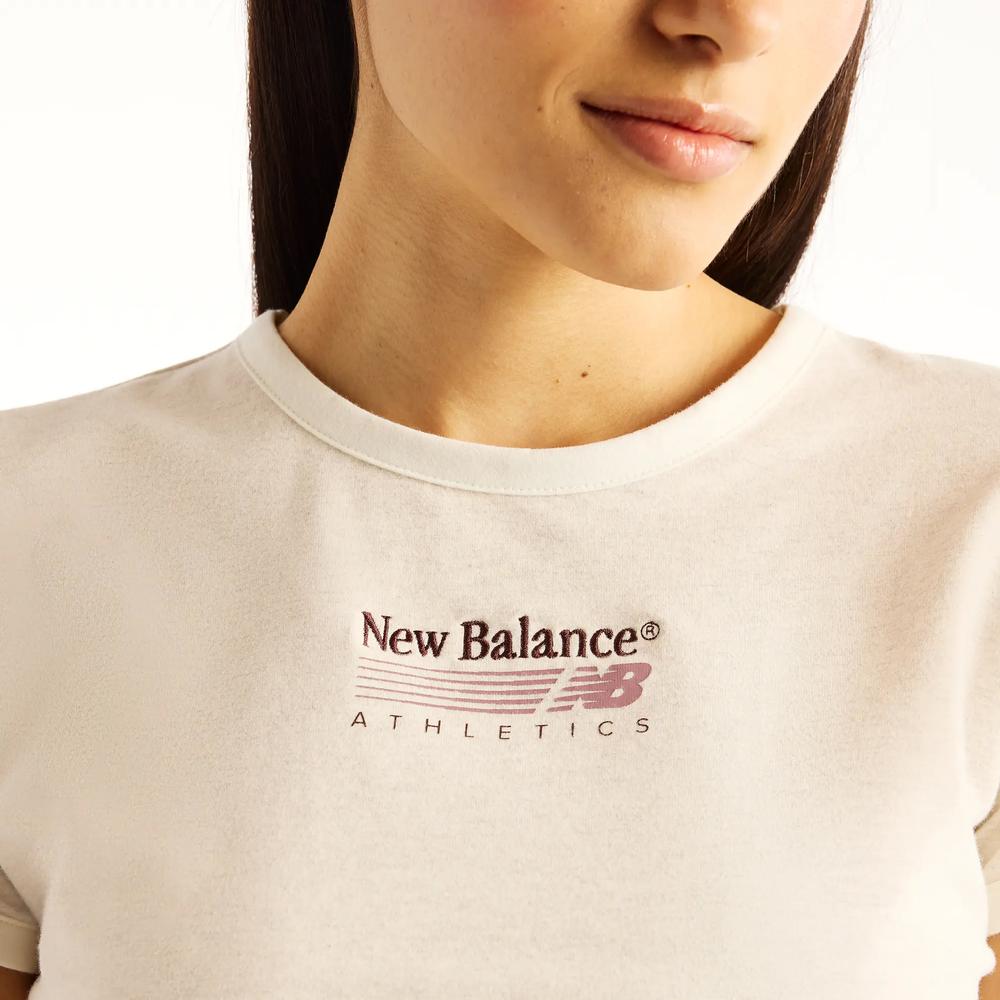 Női póló New Balance WT62O4MBLIT - bézs