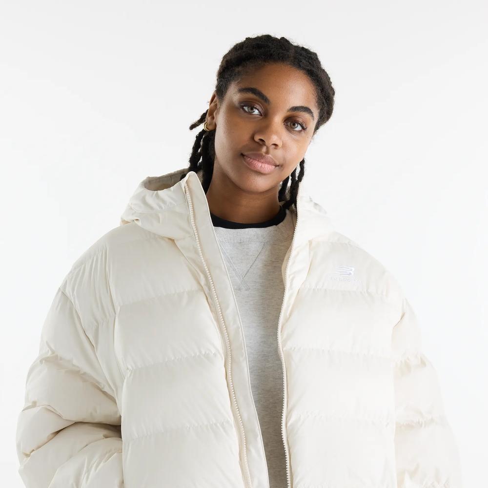 Női bunda New Balance Boston Puffer WJ62V5SNLIN - bézs