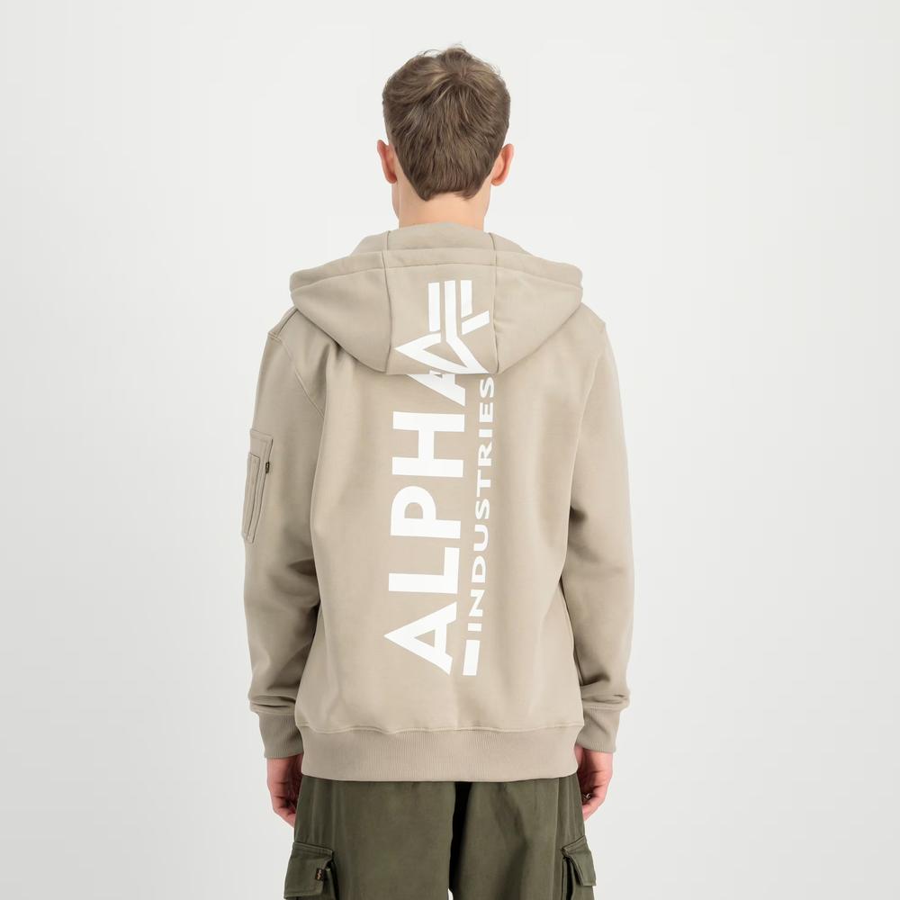 Felső Alpha Industries Back Print Zip Hoodie 128342679 - bézs