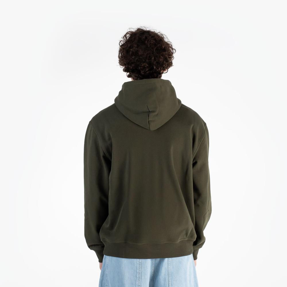 Pulóver Champion Tonal Logo Fleece Erkek Siyah Hoodie 220274-GS508 - zöld