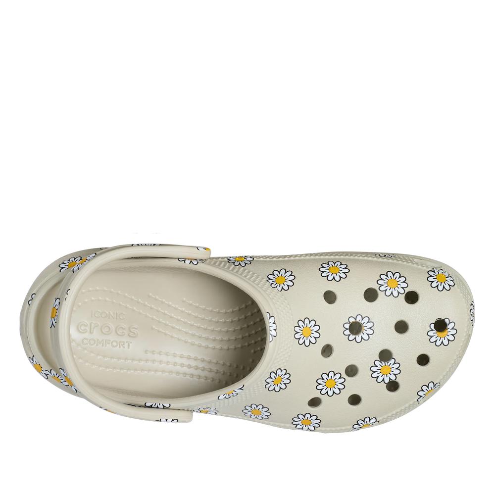 Flip Flop női Crocs Classic Platform Floral Clog 212668-1WY - szürke