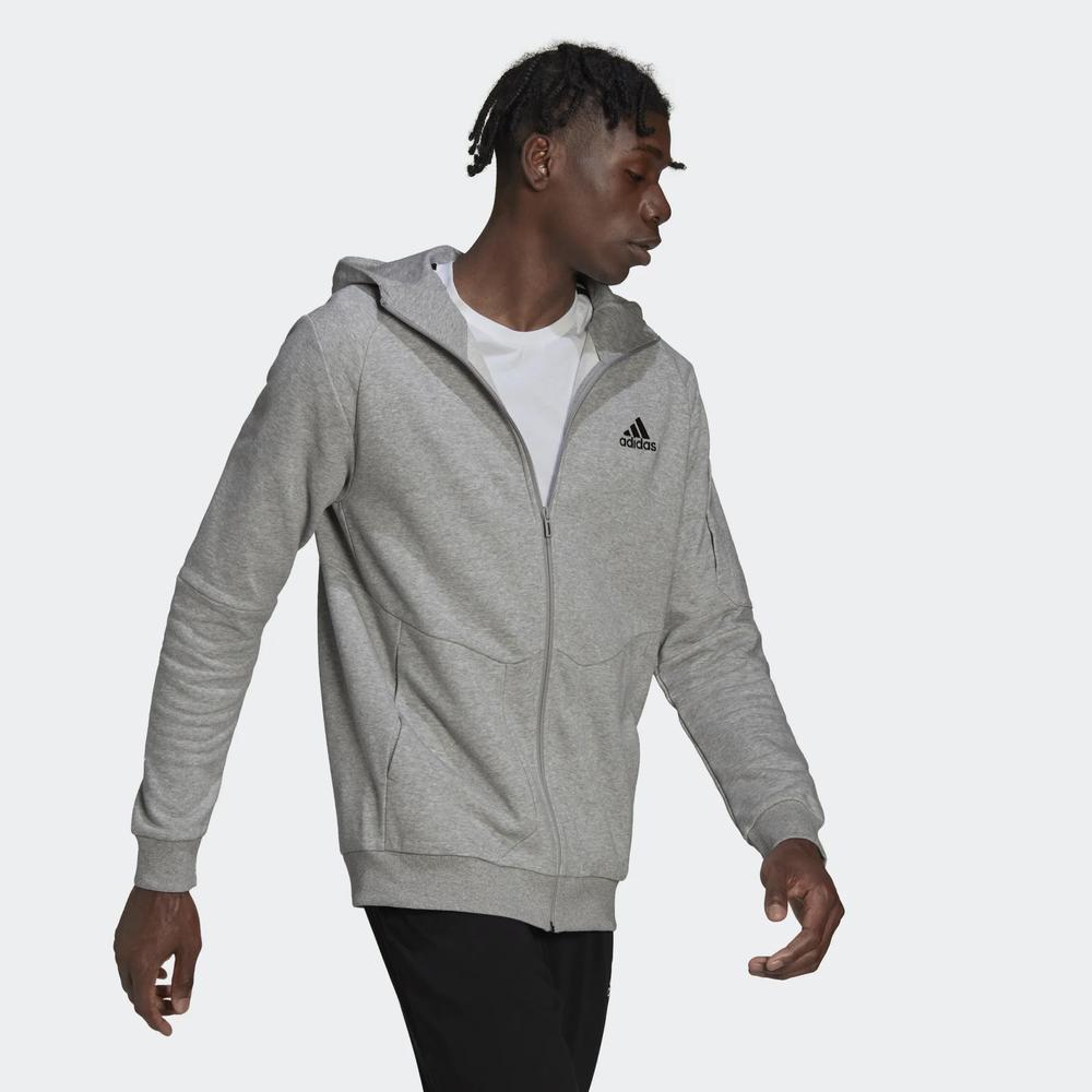 Pulóver adidas Essentials 4 Gameday Full-Zip Hoodie HE1806 - szürke