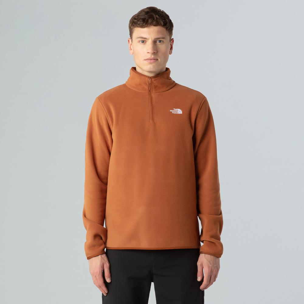 Pulóver férfi The North Face Glacier 1/4 Zip Fleece 0A8D0QBOE1 - barna
