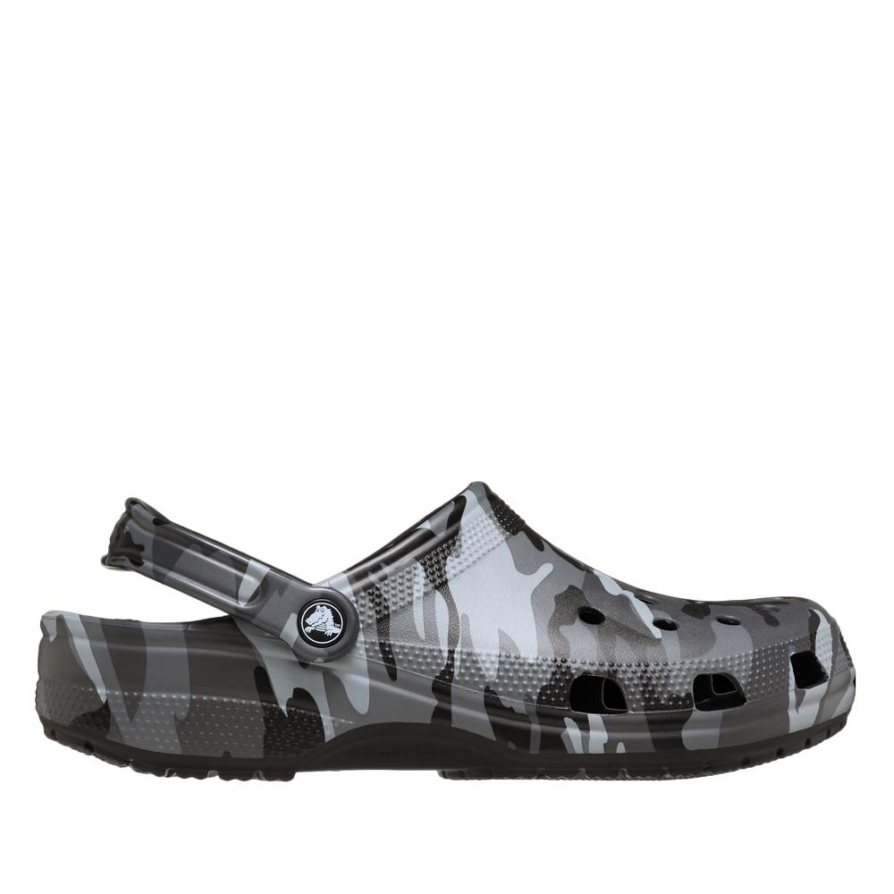 Férfi flip flop Crocs Classic Camouflage Clog 211936-0DD - szürke