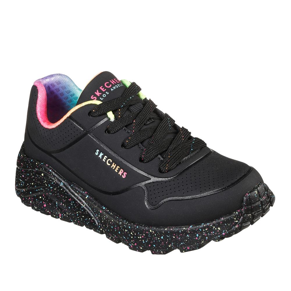 Gyerek cipő Skechers Uno Lite Rainbow Speckle 310456LBKMT - fekete
