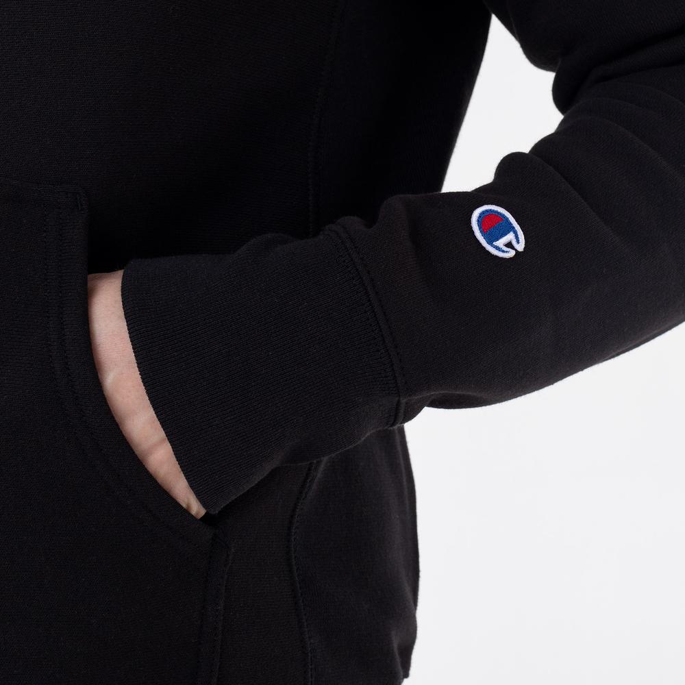 Pulóver Champion Reverse Weave Fleece Hoodie 217976-KK001 - fekete