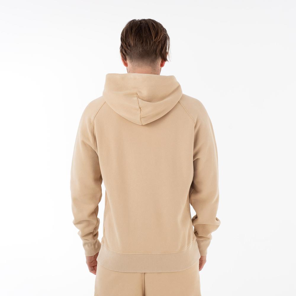 Pulóver Waffle Insert Reverse Weave Hoodie 218643-MS039 - bézs