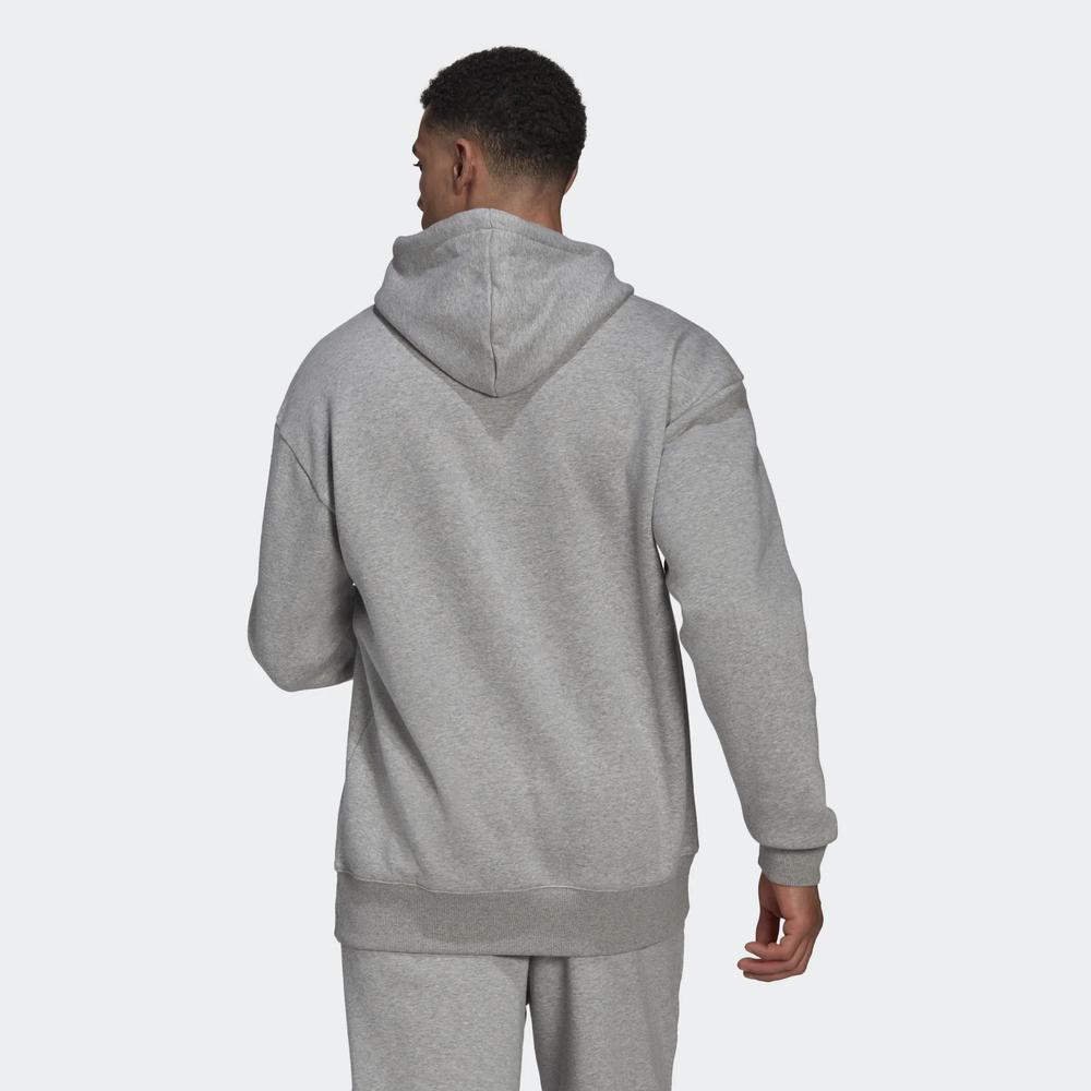 Pulóver adidas Essentials Feelvivid Cotton Fleece Drop Shoulder Hoodie HK2830 - szürke