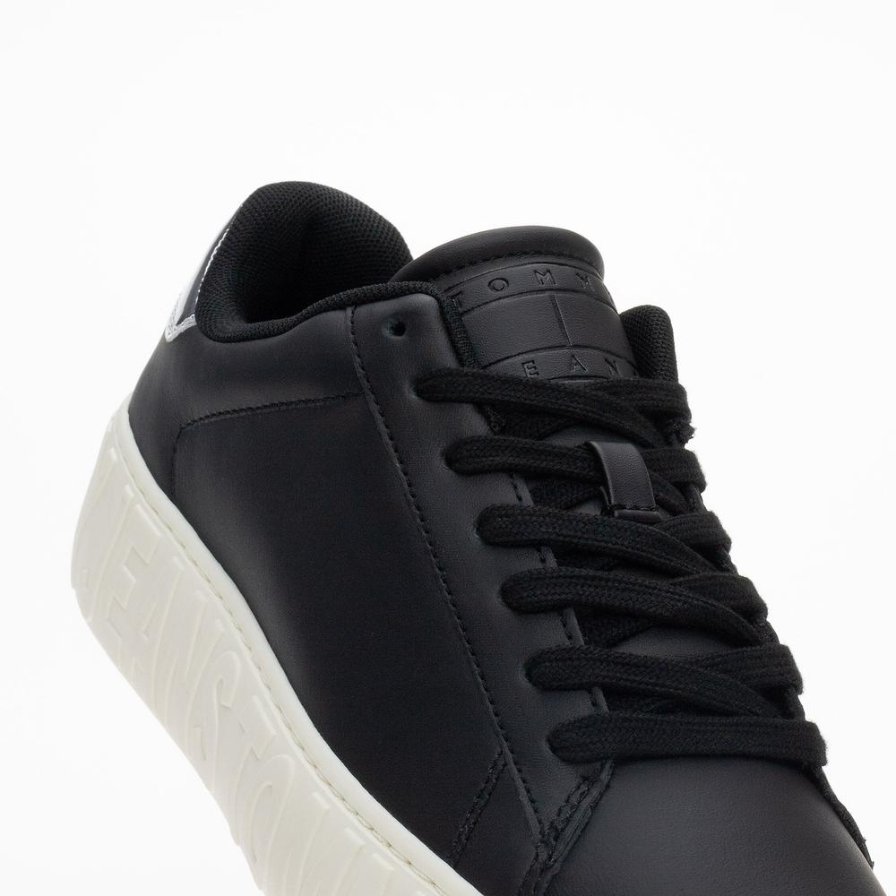 Cipő Tommy Jeans TJW New Cupsole Leath LC EN0EN02273-BDS - fekete