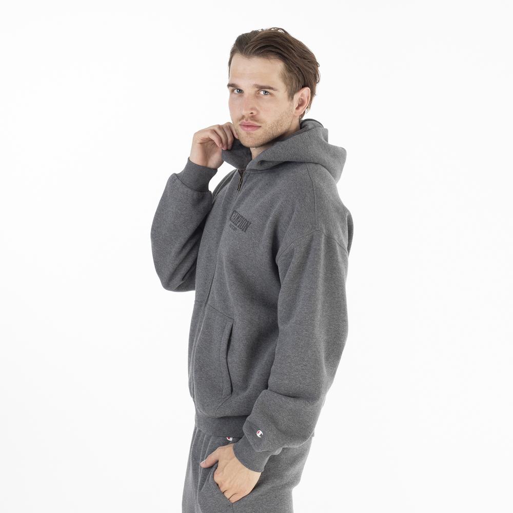 Pulóver Champion Hooded Full Zip Sweatshirt 219171-EM519 - szürke
