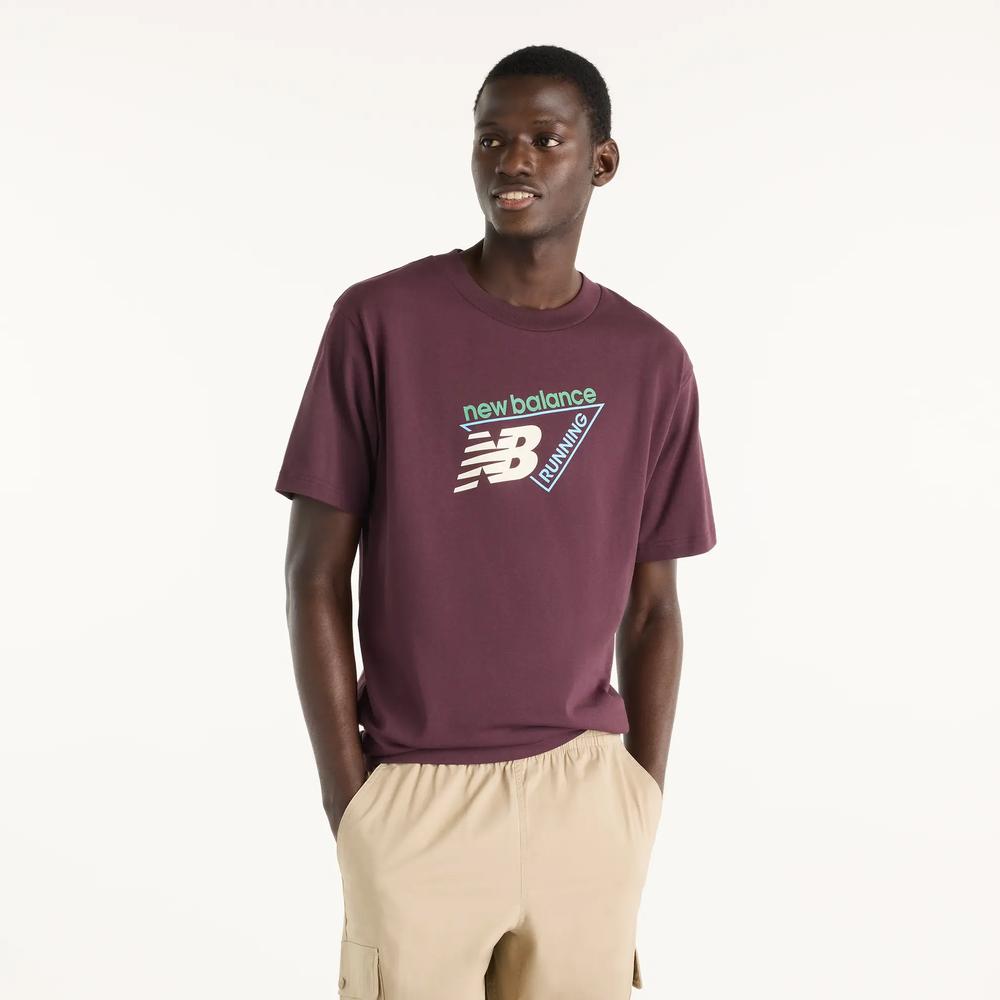 Férfi póló New Balance Classic Tri-Logo MT61N1YVYLR - gesztenyebarna