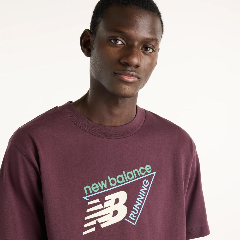 Férfi póló New Balance Classic Tri-Logo MT61N1YVYLR - gesztenyebarna