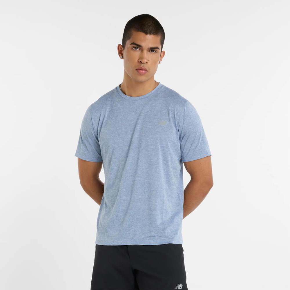 Férfi futópóló New Balance MT41253DUS - kék