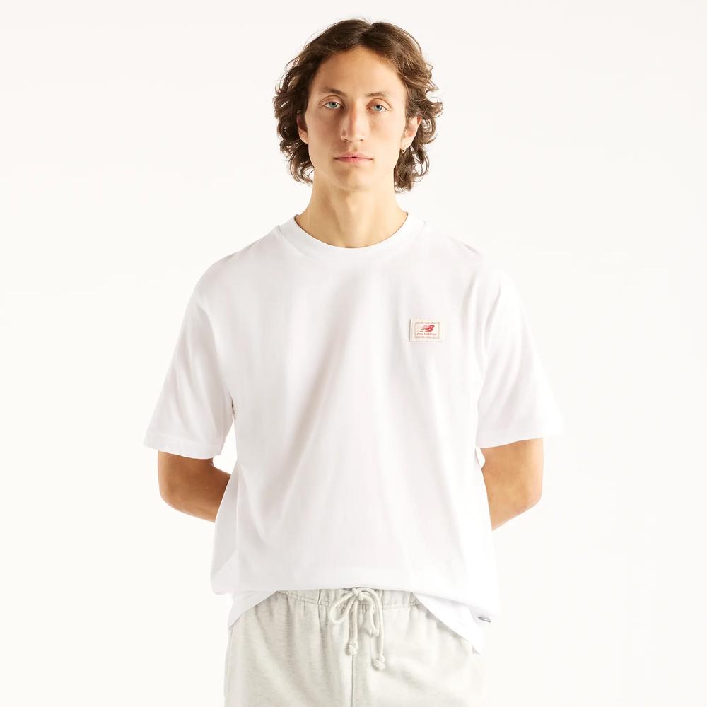 Férfi futópóló New Balance Woven Label MT53928WT - fehér
