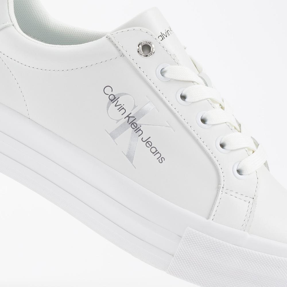 Buty Calvin Klein Jeans Vulc Flatform Bold Lth YW0YW00821-0K8 - białe