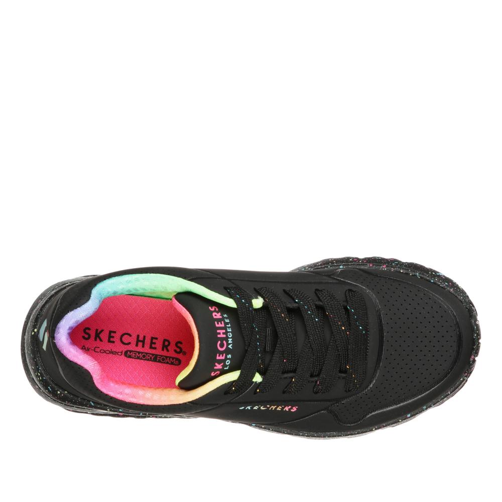 Gyerek cipő Skechers Uno Lite Rainbow Speckle 310456LBKMT - fekete