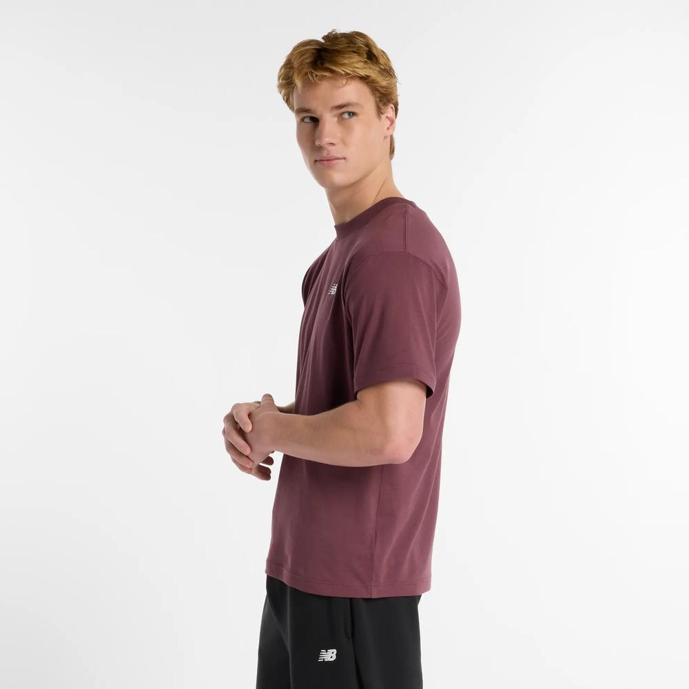Férfi futópóló New Balance MT41509FDP - gesztenyebarna