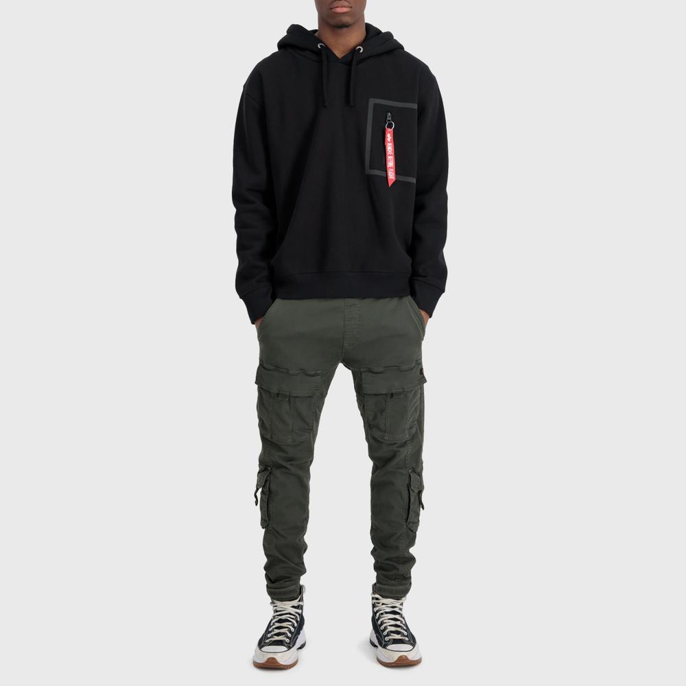 Pulóver Alpha Industries Taped Pocket Hoody 13833203 - fekete