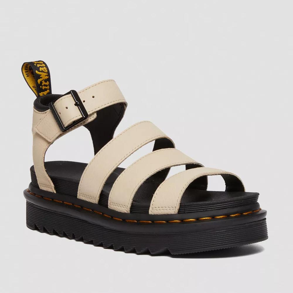 Szandál Dr Martens Blaire Pisa Leather Strap Platform 30706292 - bézs