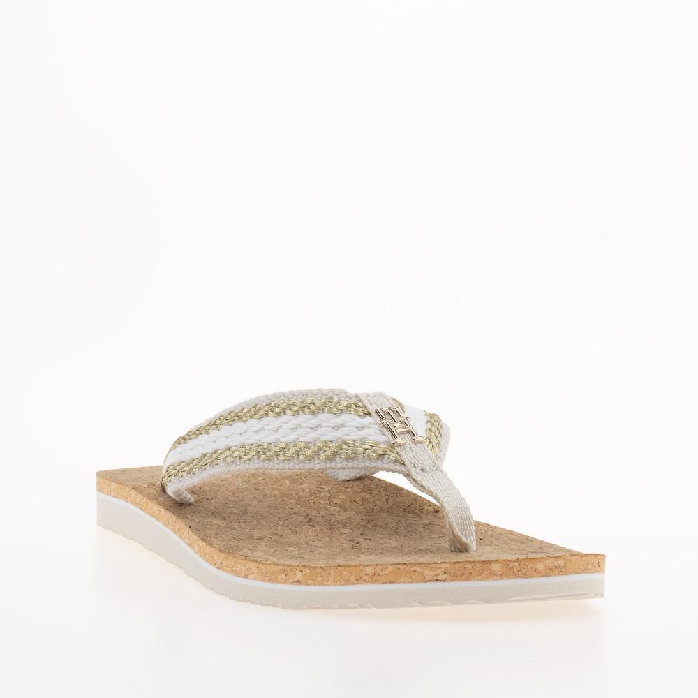 Flip Flop Tommy Hilfiger Cork bing FW0FW07145AF4 fehér