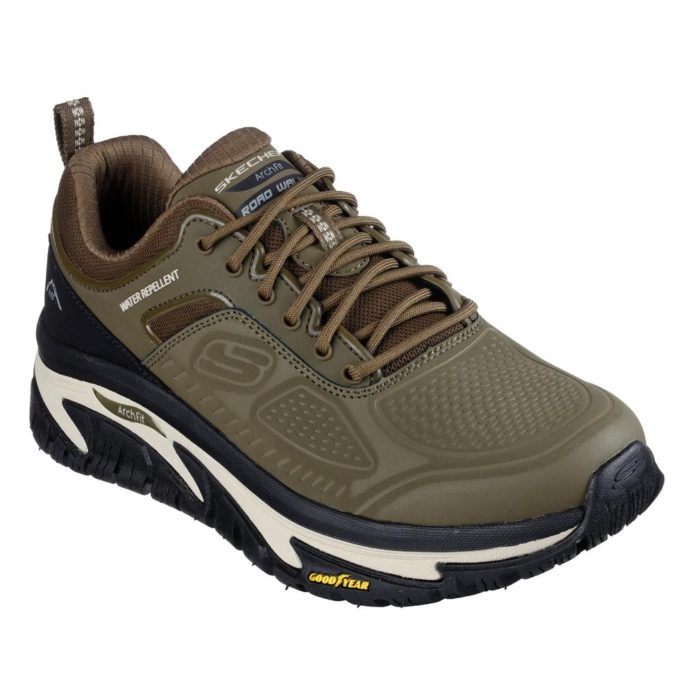Férfi cipő Skechers Relaxed Fit Arch Fit Road Walker Recon 237333OLBK - zöld