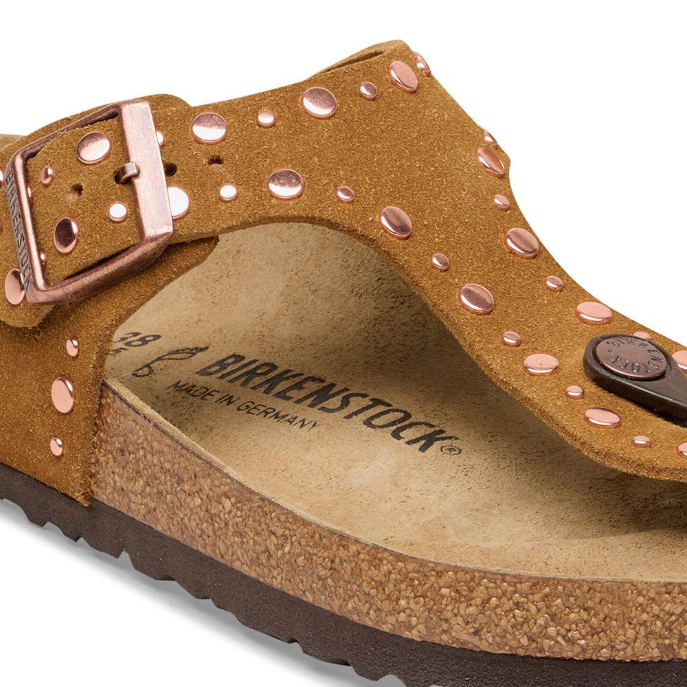 Női Flip Flop Birkenstock Gizeh Rivet 1031649 - barna