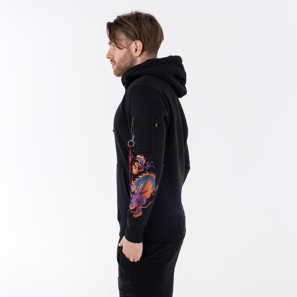 Pulóver Alpha Industries Dragon EMB Hoody 13633403 - fekete