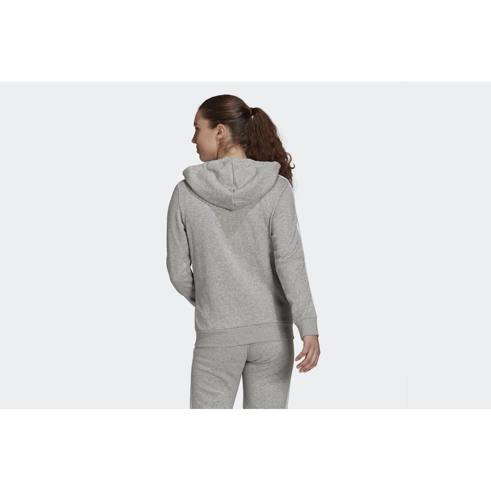 Pulóver adidas Essentials French Terry 3-Stripes Full-Zip Hoodie GL0802 - szürke