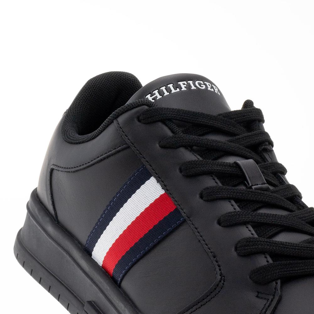 Cipő Tommy Hilfiger Supercup Stripes Leather Ess FM0FM04895-BDS - fekete