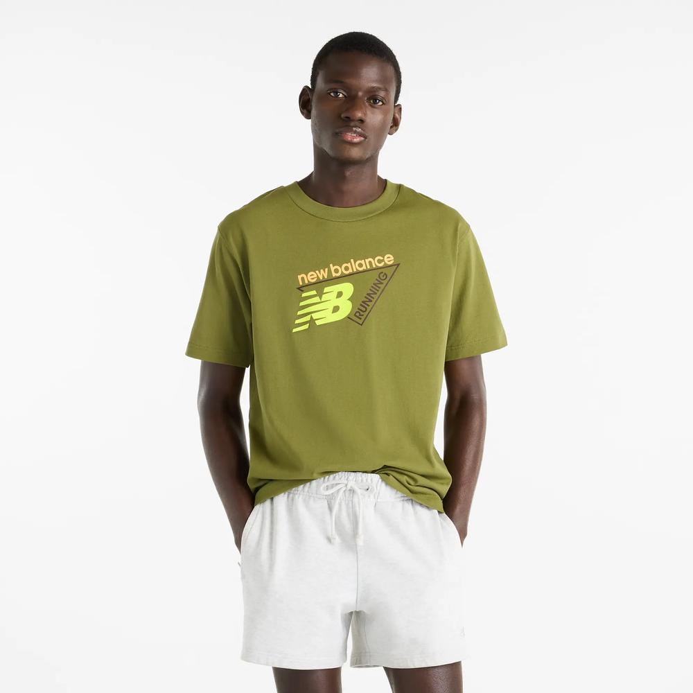 Férfi póló New Balance Classic Tri-Logo MT61N1YVGEE - zöld