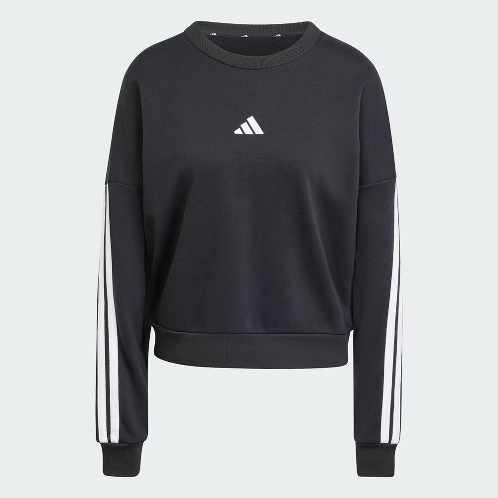 Női pulóver adidas Sportswear Essentials 3-Stripes French Terry JE0016 - fekete