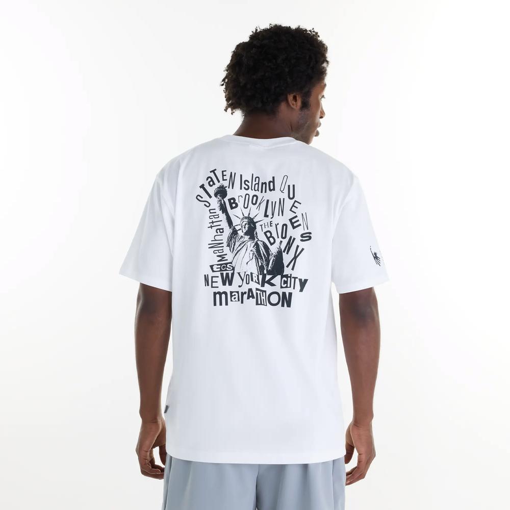 Férfi futópóló New Balance NYC Marathon Graphic MT6253IIWT - fehér