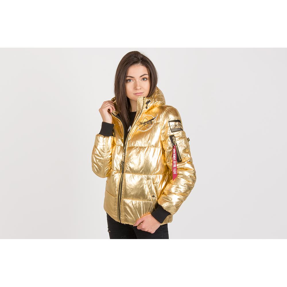 Dzseki Alpha Industries Hooded Puffer NASA 128007145 - aranysárga