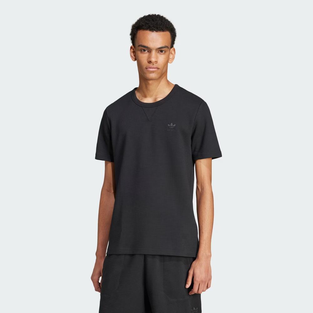 Póló adidas Originals Trefoil Essentials Waffle IW5804 - fekete