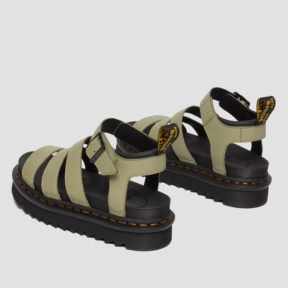 Szandál Dr Martens Blaire Pisa Leather Strap Platform 30706358 - zöld