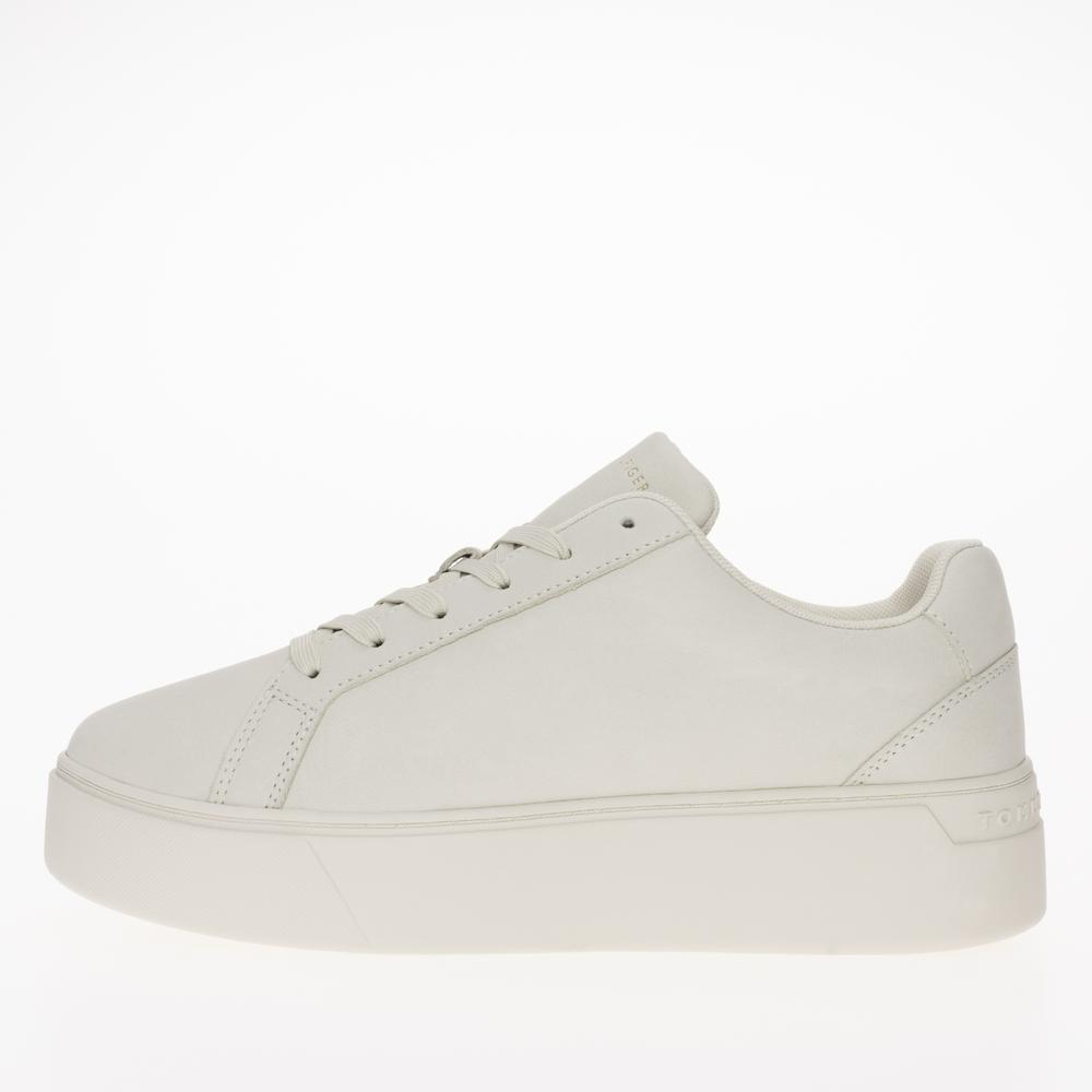 Cipő Tommy Hilfiger Nubuck Leather Platform Court FW0FW07912-YBL - bézs