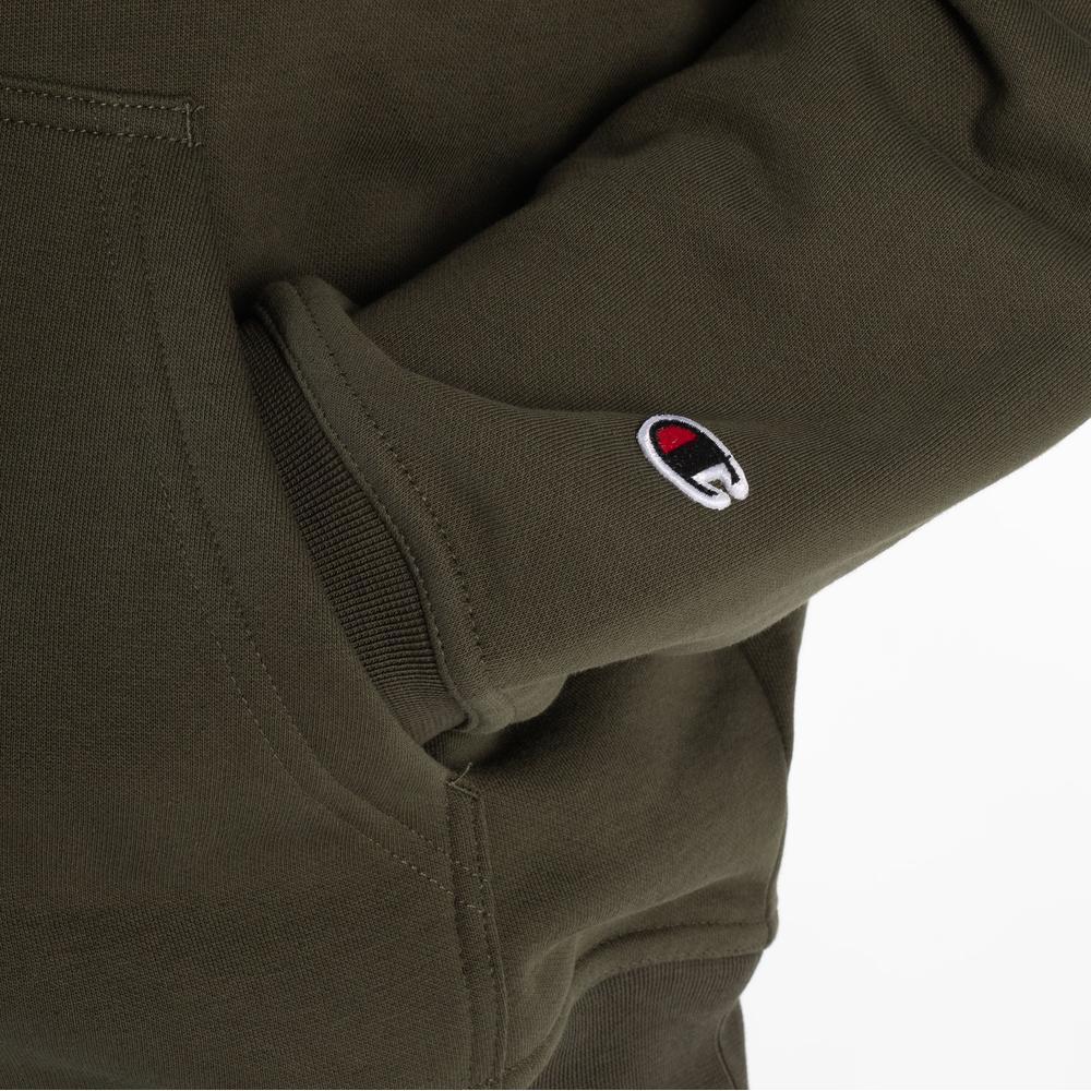 Pulóver Champion Tonal Logo Fleece Erkek Siyah Hoodie 220274-GS508 - zöld