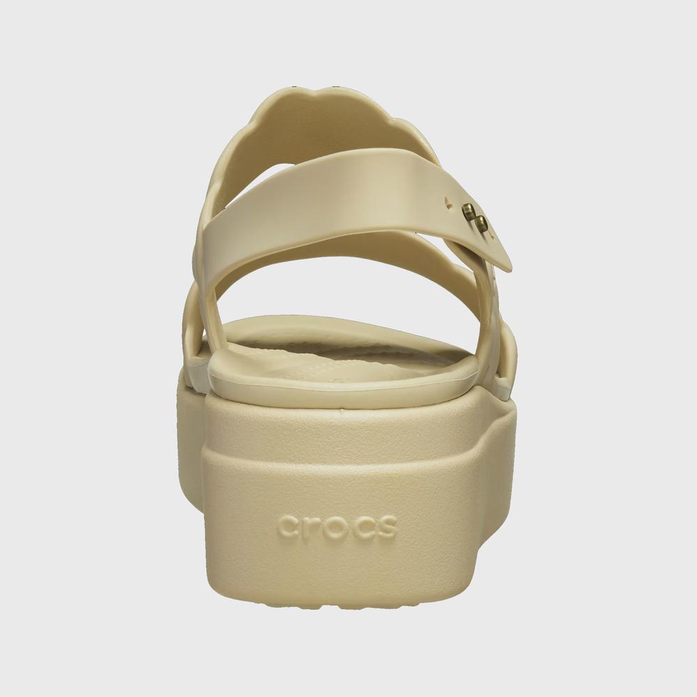 Flip Flop Crocs Brooklyn Woven Low Wedge 209977-212 - bézs